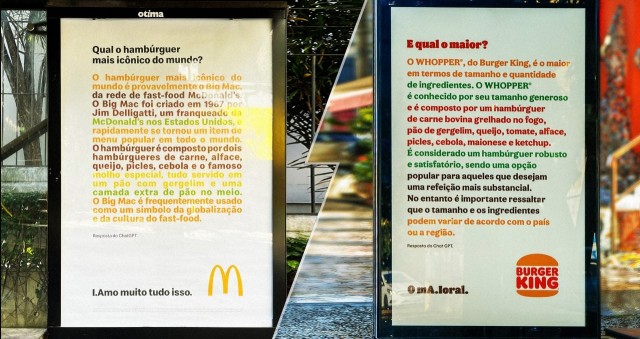 McDonald's e Burger King se provocam com anúncios feitos no ChatGPT • B9