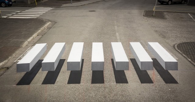 A 3D Zebra Stripe Crosswalk Appears in Iceland